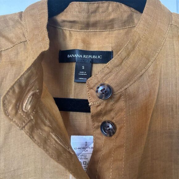 Banana Republic Women's Brown Sleeveless Safari Shirt Size S - Picture 7 of 10